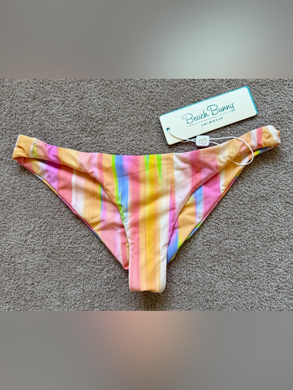 Beach Bunny - Angela Skimpy Swim Bottom - MULTI STRIPE RAINBOX
